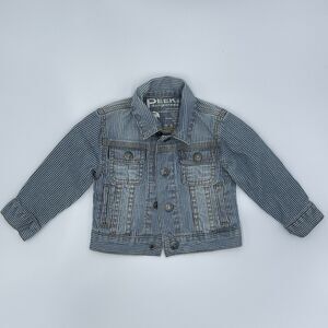 Peek Dungarees Kids Blue Striped Denim Jacket Size 6-12 M